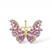 14KYWB Pendant Diamond,Pink Sapphire,Ruby (P318120PRU14KYWB)