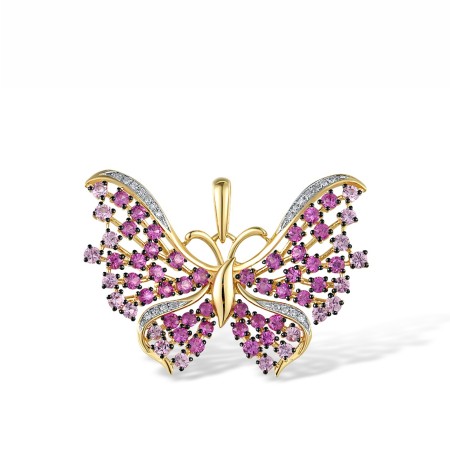 14KYWB Pendant Diamond,Pink Sapphire,Ruby (P318120PRU14KYWB)