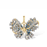 14KYWB Pendant Blue Topaz (Sky Blue),Blue Topaz (Swiss Blue),Diamond,London Blue Topaz (P318121BKLT14KYWB)