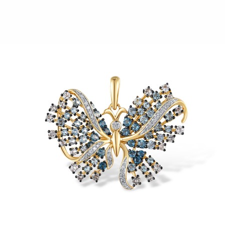 14KYWB Pendant Blue Topaz (Sky Blue),Blue Topaz (Swiss Blue),Diamond,London Blue Topaz (P318121BKLT14KYWB)