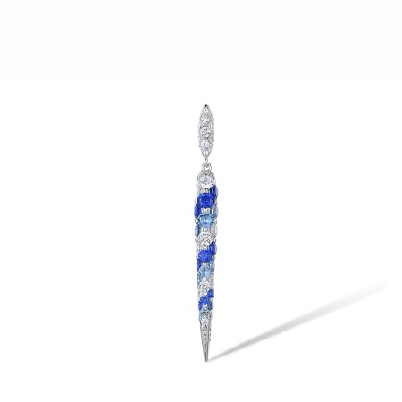 Sterling Silver Pendant Blue Spinel,White Cubic Zirconia (P318236BLZSL925)