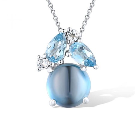 14KW Pendant Blue Topaz (Swiss Blue),London Blue Topaz,Blue Topaz (Sky Blue) (P318245BKLT14KW)