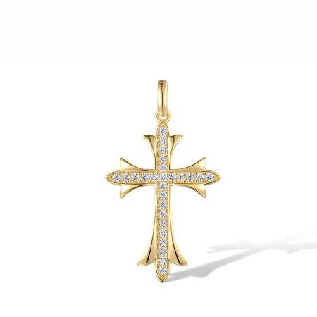 Sterling Silver w/ Yellow Plating Pendant White Cubic Zirconia (P318251WCZSY925)