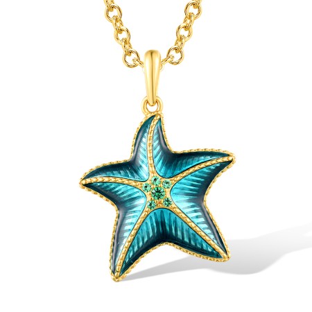 Sterling Silver w/ Ionic Yellow Plating Pendant Enamel,Green Spinel (P318642ENASP925)