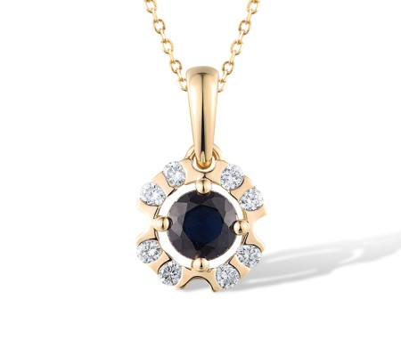 14KY Pendant Diamond,Blue Sapphire (P318970SAP14KY)