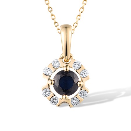 14KY Pendant Diamond,Blue Sapphire (P318970SAP14KY)