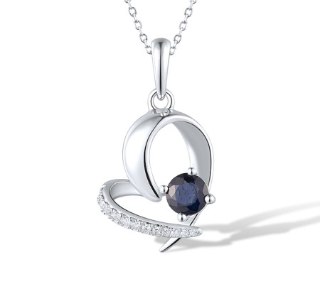 14KW Pendant Blue Sapphire,Diamond (P318971SAP14KW)