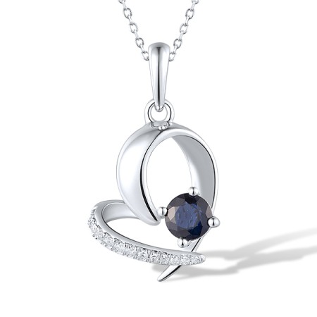 14KW Pendant Blue Sapphire,Diamond (P318971SAP14KW)