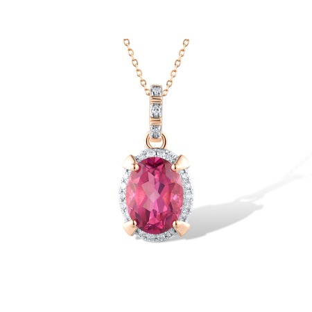 14KRW Pendant Diamond,Pink Topaz (P318993PNT14KRW)