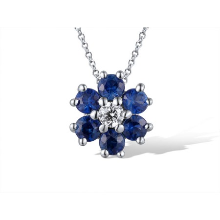 14KW Pendant Blue Sapphire,Diamond (P318994SAP14KW)