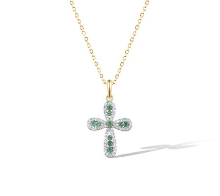 14KYW Pendant Diamond,Emerald (P318997AEMR14KYW)