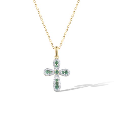 14KYW Pendant Diamond,Emerald (P318997AEMR14KYW)