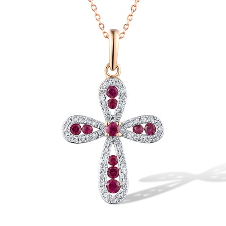 14KRW Pendant Ruby,Diamond (P318997ARUY14KRW)