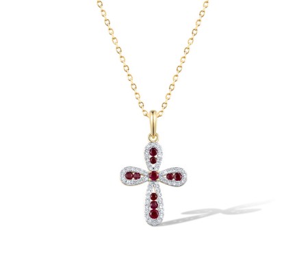 14KYW Pendant Diamond,Ruby (P318997ARUY14KYW)
