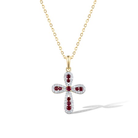 14KYW Pendant Diamond,Ruby (P318997ARUY14KYW)