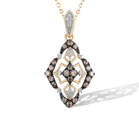 14KYWB Pendant Brown Diamond,Diamond without chain (P319001BRW14KYWB)