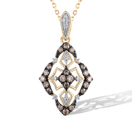 14KYWB Pendant Brown Diamond,Diamond without chain (P319001BRW14KYWB)