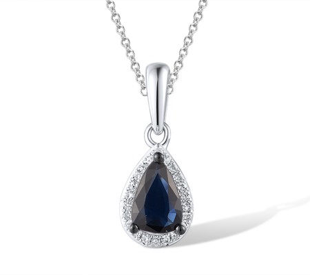 14KWB Pendant Blue Sapphire,Diamond (P319069SAP14KWB)