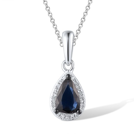 14KWB Pendant Blue Sapphire,Diamond (P319069SAP14KWB)