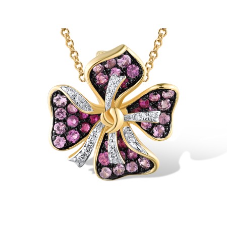 14KYWB Pendant Pink Sapphire,Ruby,Diamond (P319071PRU14KYWB)
