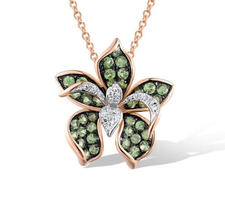 14KRWB Pendant Green Garnet,Diamond (P319072GNG14KRWB)