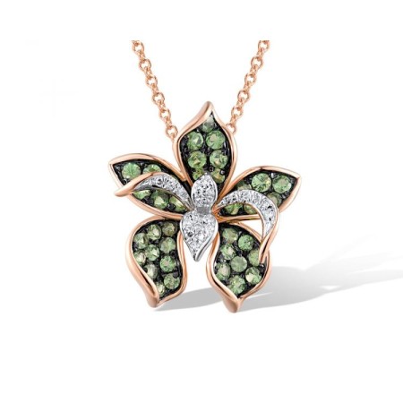 14KRWB Pendant Green Garnet,Diamond (P319072GNG14KRWB)