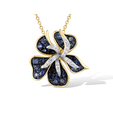 14KYWB Pendant Blue Sapphire,Diamond (P319074SAP14KYWB)