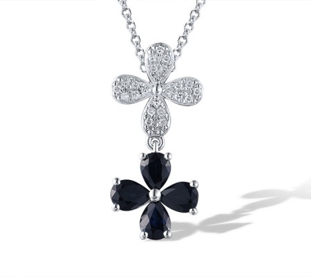 14KW Pendant Blue Sapphire,Diamond (P319081SAP14KW)