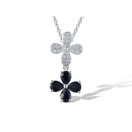 14KW Pendant Blue Sapphire,Diamond (P319081SAP14KW)