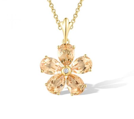 14KY Pendant Citrine,Diamond (P319113CIT14KY)