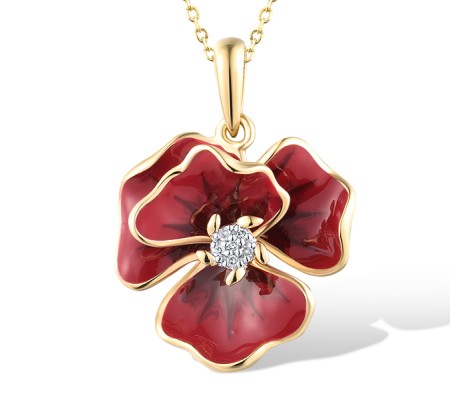 14KYW Pendant Diamond,Enamel (P319149ENA14KYW)