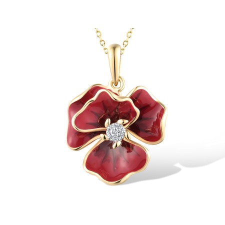 14KYW Pendant Diamond,Enamel (P319149ENA14KYW)