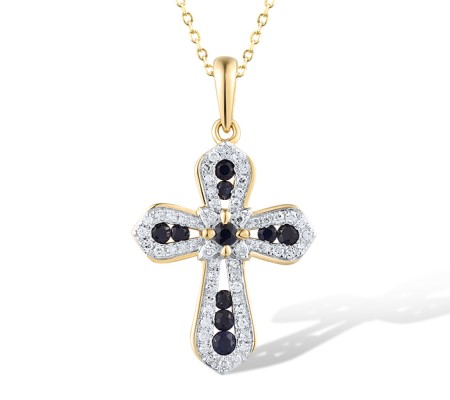 14KYW Pendant Blue Sapphire,Diamond (P319193SAP14KYW)