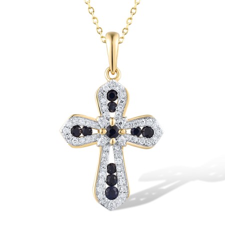 14KYW Pendant Blue Sapphire,Diamond (P319193SAP14KYW)