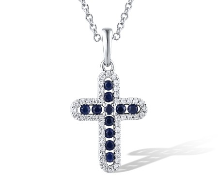14KW Pendant Diamond,Blue Sapphire (P319275SAP14KW)