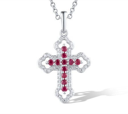 14KW Pendant Diamond,Ruby (P319276RUY14KW)
