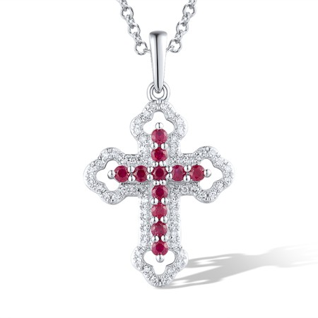 14KW Pendant Diamond,Ruby (P319276RUY14KW)