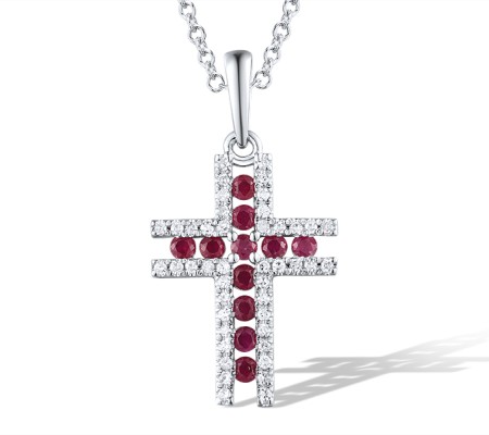 14KW Pendant Diamond,Ruby (P319277RUY14KW)