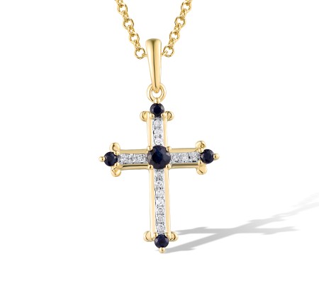 14KYW Pendant Blue Sapphire,Diamond (P319278SAP14KYW)