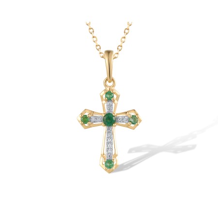 14KYW Pendant Emerald,Diamond (P319279EMR14KYW)