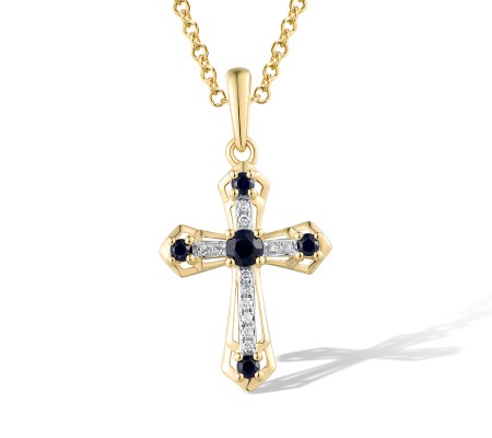 14KYW Pendant Blue Sapphire,Diamond (P319279SAP14KYW)
