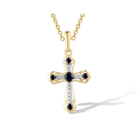 14KYW Pendant Blue Sapphire,Diamond (P319279SAP14KYW)