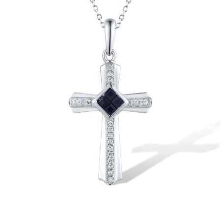 14KW Pendant Blue Sapphire,Diamond (P319285SAP14KW)