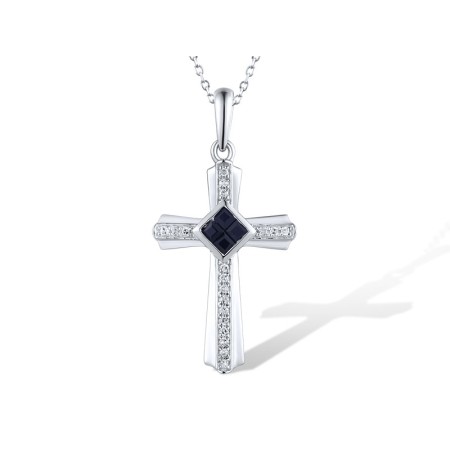 14KW Pendant Blue Sapphire,Diamond (P319285SAP14KW)
