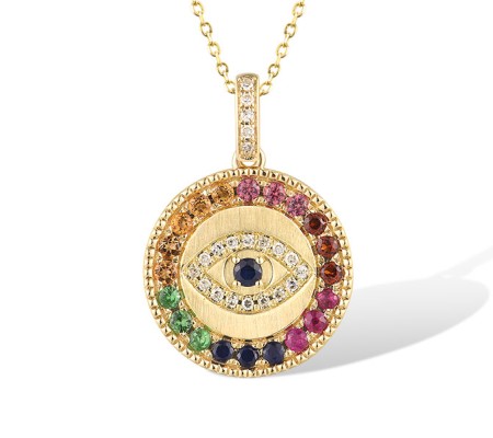 14KY Pendant Blue Sapphire,Citrine,Diamond,Garnet,Green Garnet,Orange Sapphire,Ruby (P319336MUL14KY)