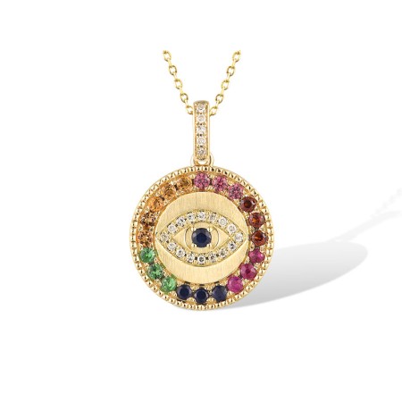 14KY Pendant Blue Sapphire,Citrine,Diamond,Garnet,Green Garnet,Orange Sapphire,Ruby (P319336MUL14KY)