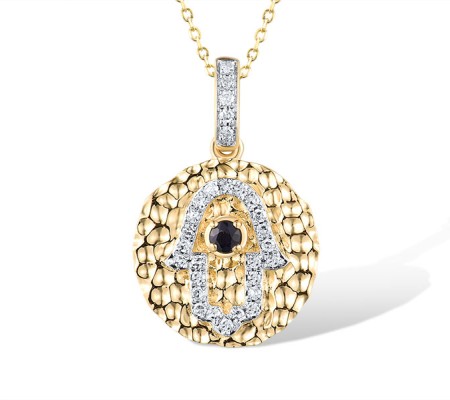 14KYW Pendant Blue Sapphire,Diamond without chain (P319341SAP14KYW)