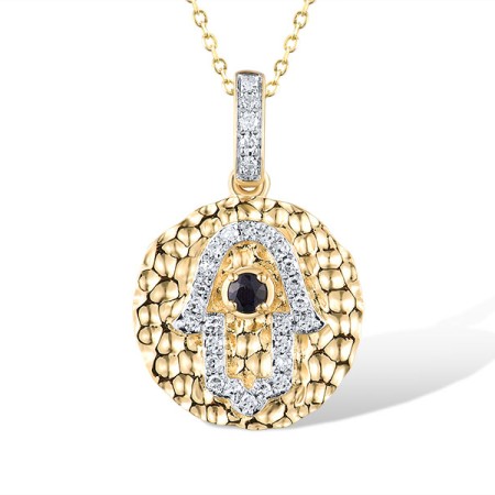 14KYW Pendant Blue Sapphire,Diamond without chain (P319341SAP14KYW)
