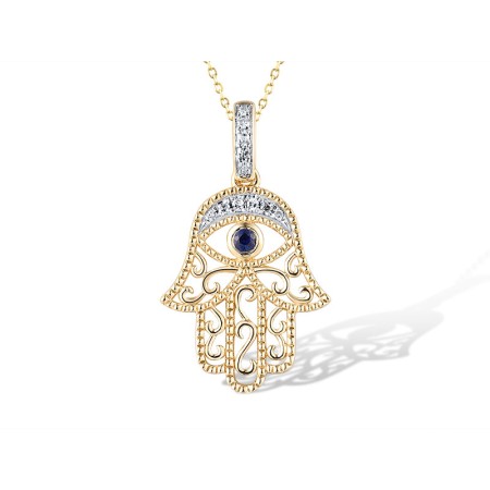 14KYW Pendant Blue Sapphire,Diamond (P319347SAP14KYW)