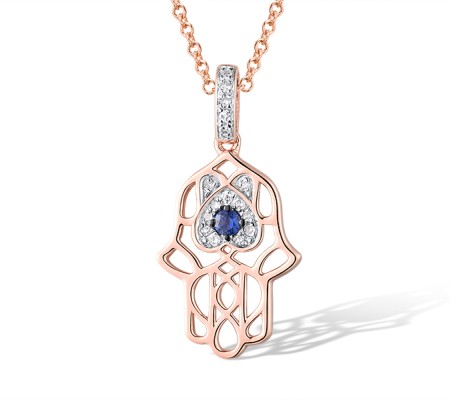 14KRWB Pendant Blue Sapphire,Diamond (P319348SAP14KRWB)